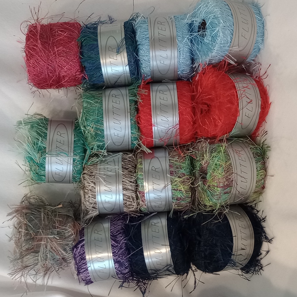 Lot of 15 Eyelash Yarns ~ Delicate Fuzzy Fun ~ Italy